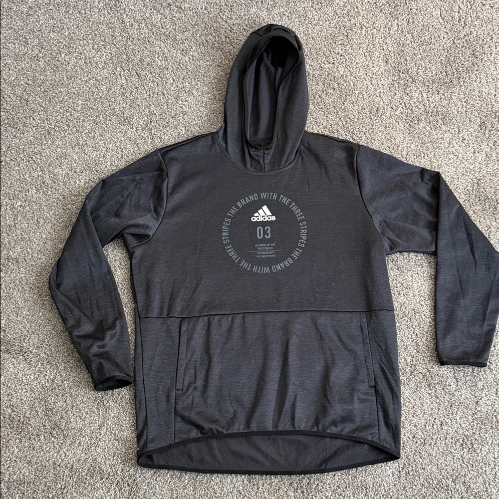Adidas Men's Charcoal Gray Hoodie